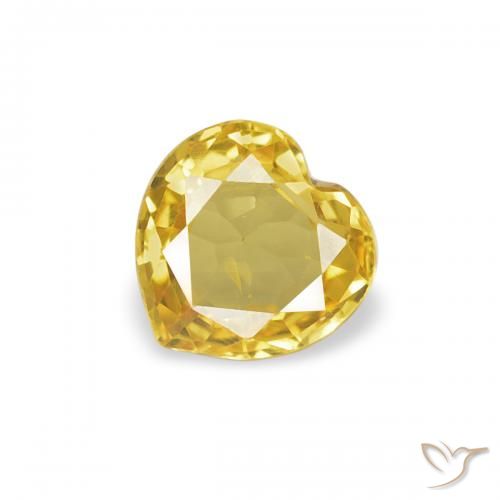 0.36ct Натуральный Медовый желтый Сапфир, Сердце, VVS-VS