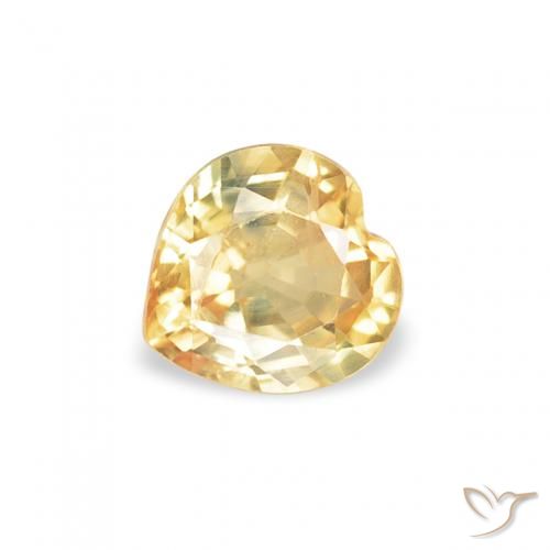 0.40ct Натуральный Светлое золото Сапфир, Сердце, Чистота VS