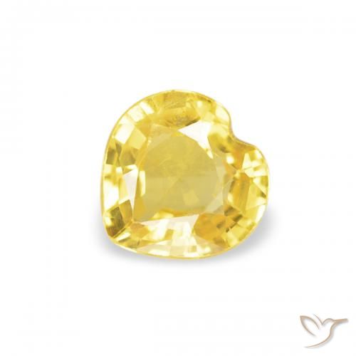 0.37ct Натуральный Средний желтый Сапфир, Сердце, Чистота VS