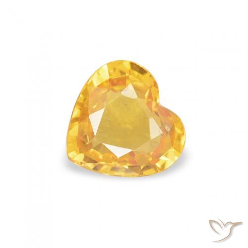 0.37ct Натуральный Среднее золото Сапфир, Сердце, Чистота VS