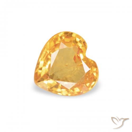 0.38ct Натуральный Средний апельсин Сапфир, Сердце, Чистота VS