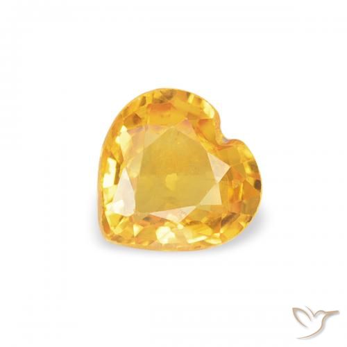 0.38ct Натуральный Яркое золото Сапфир, Сердце, Чистота VS
