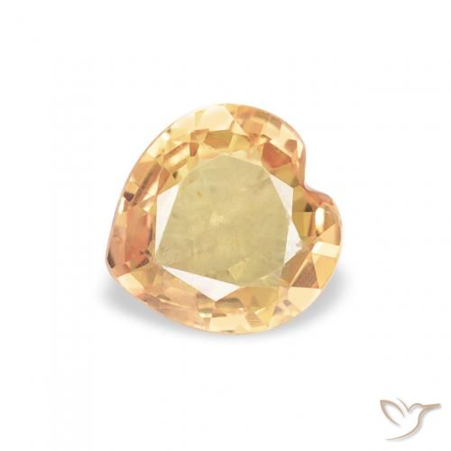 0.49ct Натуральный Золотой Сапфир, Сердце, Чистота VS