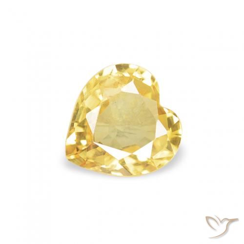 0.37ct Натуральный Золотисто-оранжевый Сапфир, Сердце, Чистота VS