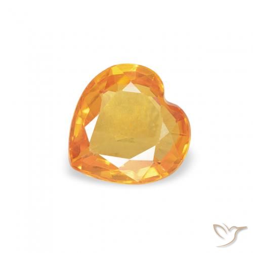 0.39ct Натуральный Средний апельсин Сапфир, Сердце, Чистота VS