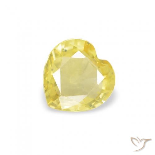 0.36ct Натуральный Светло-желтый Сапфир, Сердце, Чистота VS
