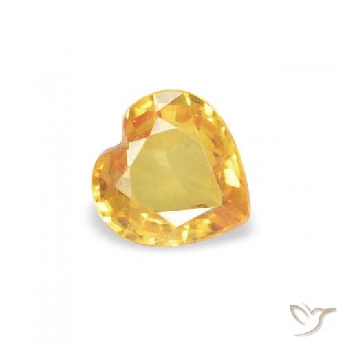 0.38ct Натуральный Золотой Сапфир, Сердце, Чистота VS