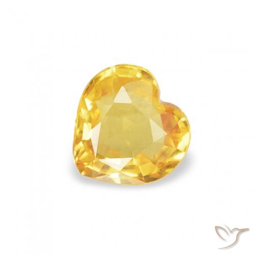 0.38ct Натуральный Золотой Сапфир, Сердце, Чистота VS