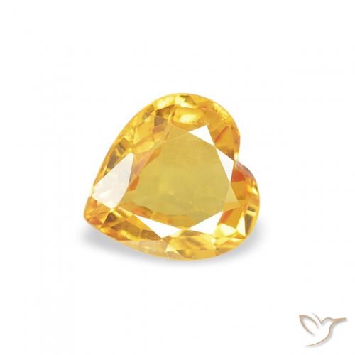 0.37ct Натуральный Золотой Сапфир, Сердце, Чистота VS