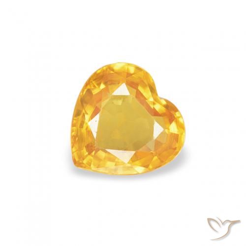 0.40ct Натуральный Золотой Сапфир, Сердце, Чистота VS