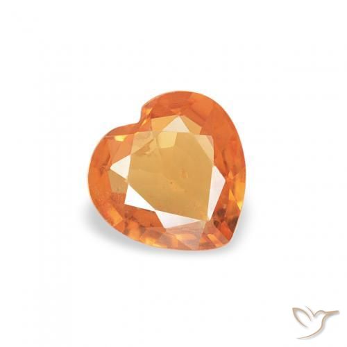 0.30ct Натуральный Абрикос Апельсин Сапфир, Сердце, Чистота VS
