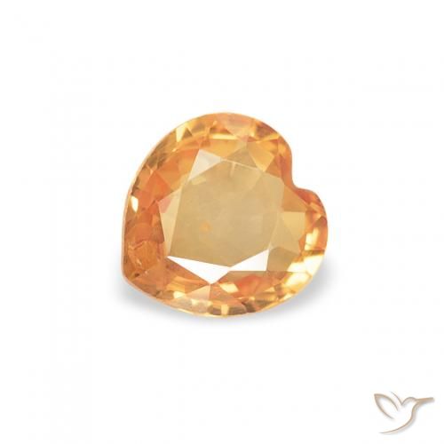 0.36ct Натуральный Медово-оранжевый Сапфир, Сердце, Чистота VS