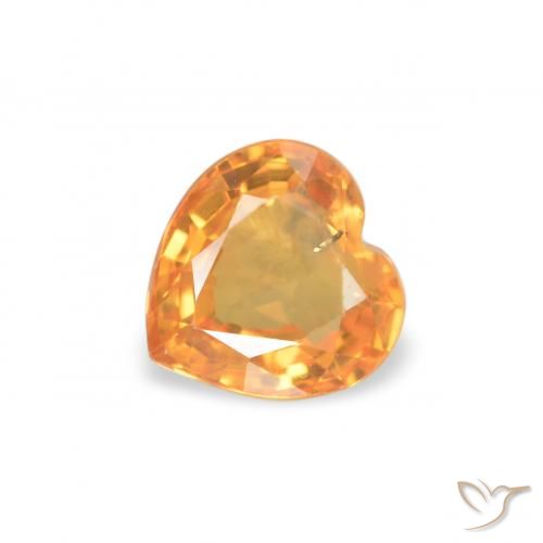 0.47ct Натуральный Средний апельсин Сапфир, Сердце, Чистота VS