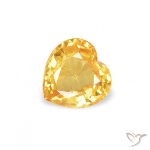 0.41ct Натуральный Золотой Сапфир, Сердце, Чистота VS