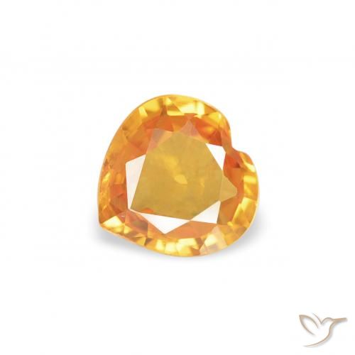 0.34ct Натуральный Средний апельсин Сапфир, Сердце, Чистота VS