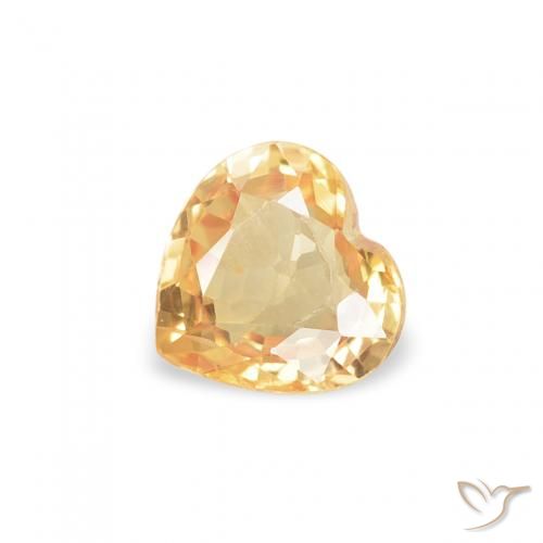 0.37ct Натуральный Золотой Сапфир, Сердце, Чистота VS