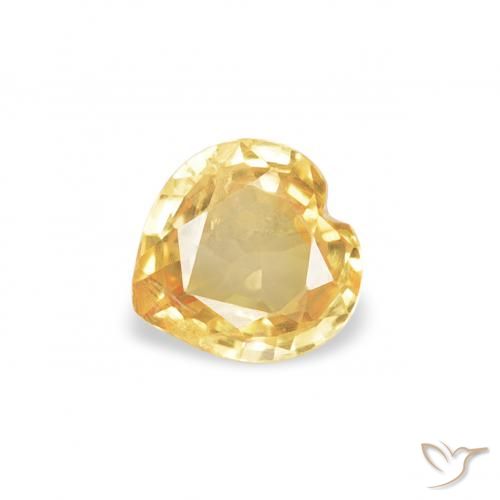 0.35ct Натуральный Яркое золото Сапфир, Сердце, Чистота VS