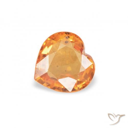 0.41ct Натуральный Темно-оранжевый Сапфир, Сердце, Чистота VS