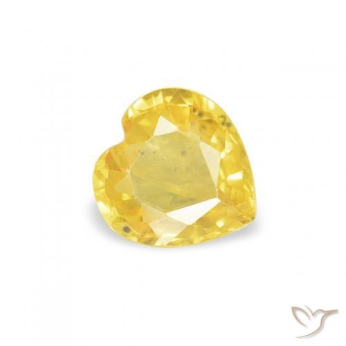 0.35ct Натуральный Медовый желтый Сапфир, Сердце, Чистота VS