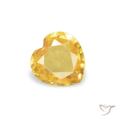0.29ct Натуральный Золотой Сапфир, Сердце, Чистота VVS