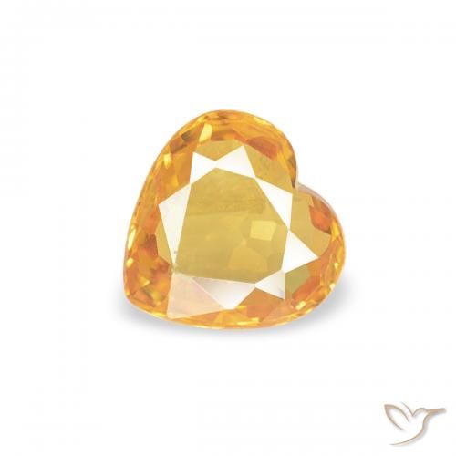 0.36ct Натуральный Оранжево-золотой Сапфир, Сердце, Чистота VS