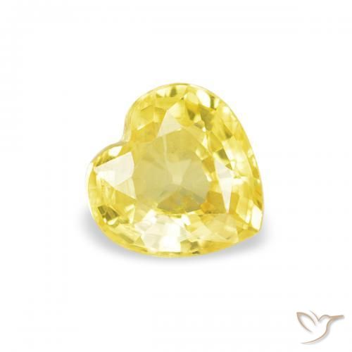 0.43ct Натуральный Тосканский желтый Сапфир, Сердце, Чистота VS