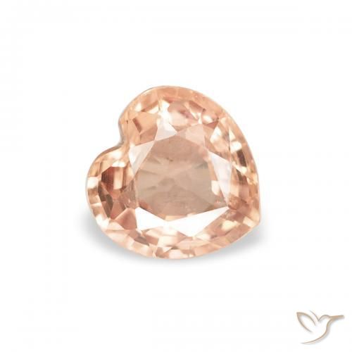 0.38ct Натуральный Сидр Апельсин Сапфир, Сердце, Чистота VS