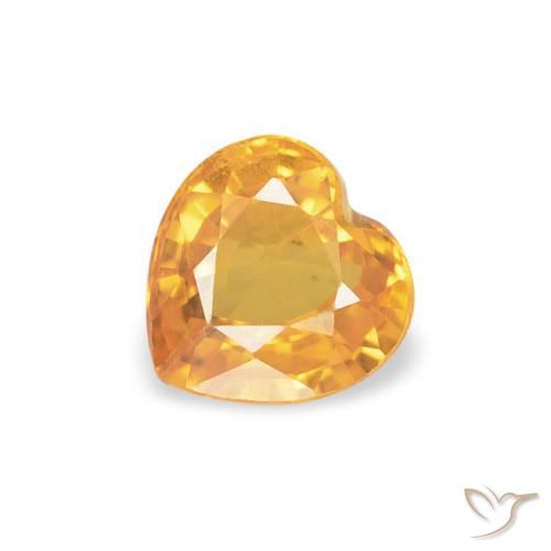 0.43ct Натуральный Medium Light-Orange Сапфир, Сердце, Чистота VS