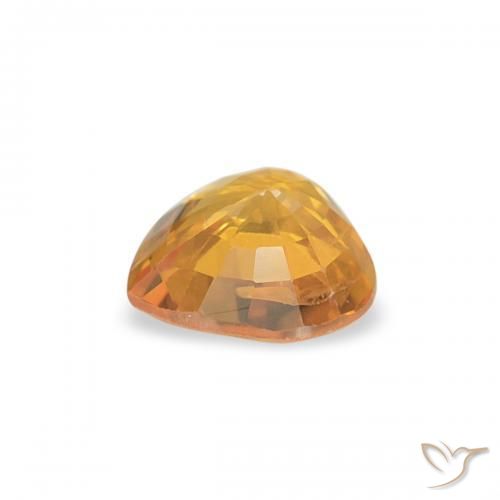 0.43 карата, натуральный Medium Light-Orange Сапфир, Сердце, Чистота VS