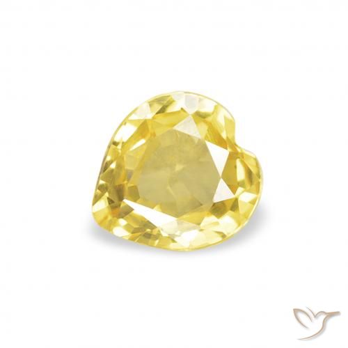 0.33ct Натуральный Средний желтый Сапфир, Сердце, VVS-VS