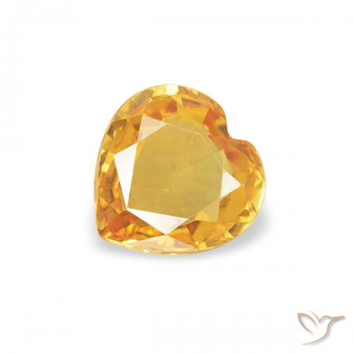 0.37ct Натуральный Темно-золотой апельсин Сапфир, Сердце, VVS-VS