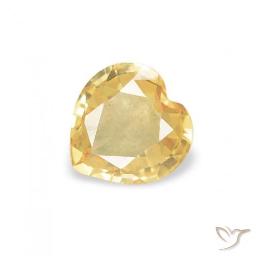 0.37ct Натуральный Золотой Сапфир, Сердце, VVS-VS