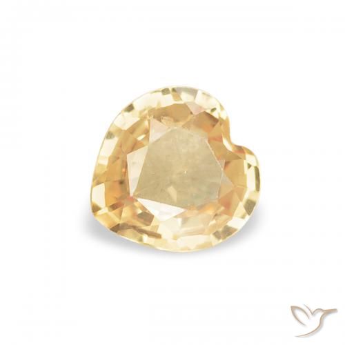 0.34ct Натуральный Желтоватое золото Сапфир, Сердце, VVS-VS