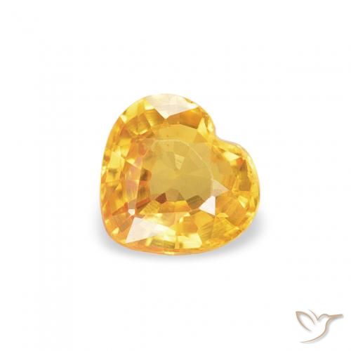 0.41ct Натуральный Средний золотой Сапфир, Сердце, VVS-VS