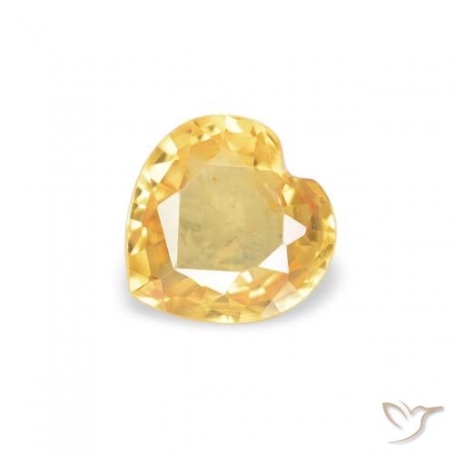 0.37ct Натуральный Среднее золото Сапфир, Сердце, VVS-VS