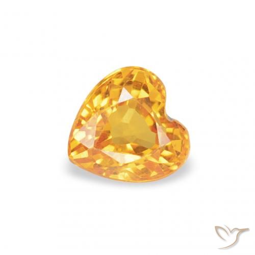 0.35ct Натуральный Темно-золотой Сапфир, Сердце, VVS-VS