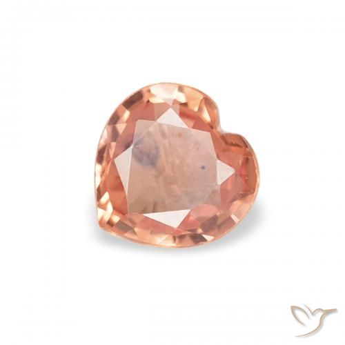 0.33ct Натуральный Красновато-оранжевый Сапфир, Сердце, VVS-VS
