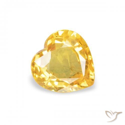 0.42ct Натуральный Средний золотой Сапфир, Сердце, Чистота VS