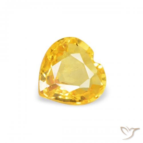 0.37ct Натуральный Золотисто-оранжевый Сапфир, Сердце, Чистота VS