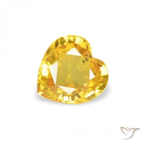 0.38ct Натуральный Средний золотой Сапфир, Сердце, Чистота VS