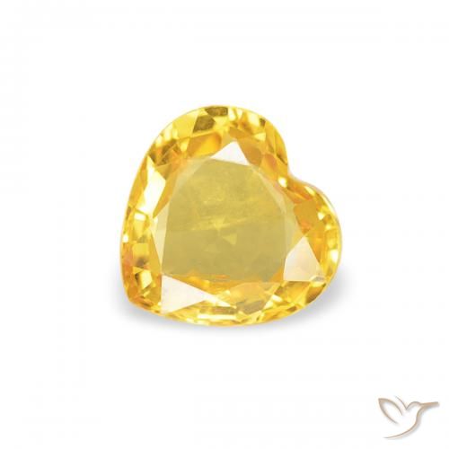 0.39ct Натуральный Золотисто-оранжевый Сапфир, Сердце, Чистота VS