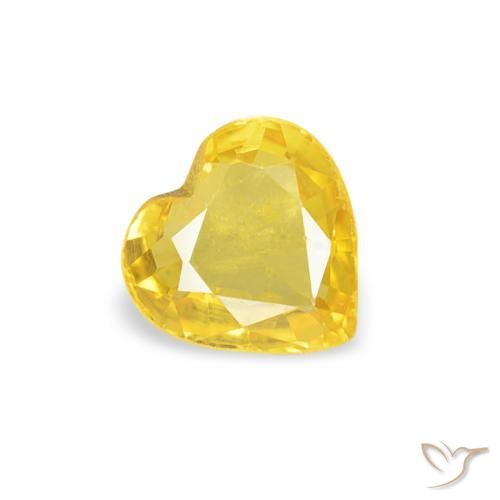 0.39ct Натуральный Желтый Сапфир, Сердце, Чистота VS