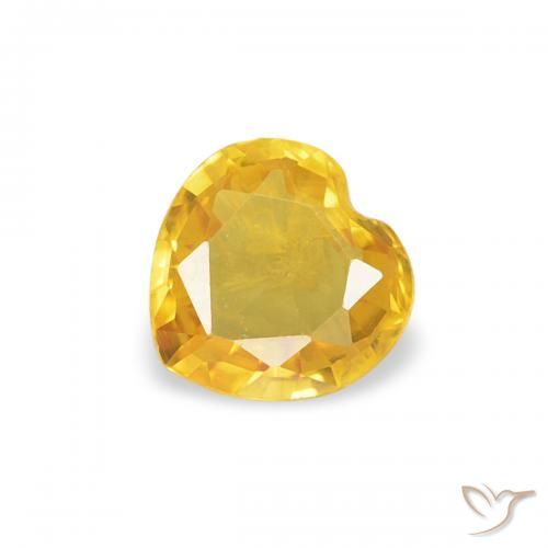 0.32ct Натуральный Золотисто-оранжевый Сапфир, Сердце, Чистота VS