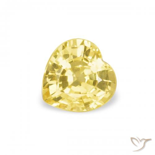 0.40ct Натуральный Дижонский желтый Сапфир, Сердце, Чистота VS