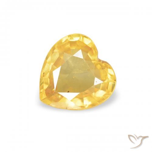 0.40ct Натуральный Средний золотой Сапфир, Сердце, Чистота VS