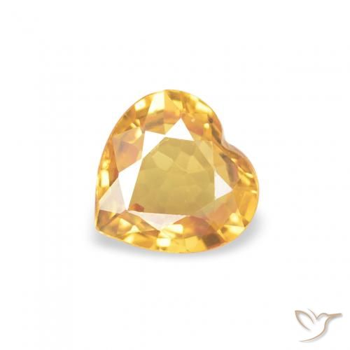 0.34ct Натуральный Среднее золото Сапфир, Сердце, VVS-VS