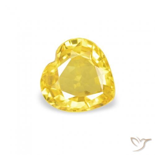 0.39ct Натуральный Желтый Сапфир, Сердце, VVS-VS