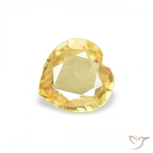 0.35ct Натуральный Средний желтый Сапфир, Сердце, VVS-VS
