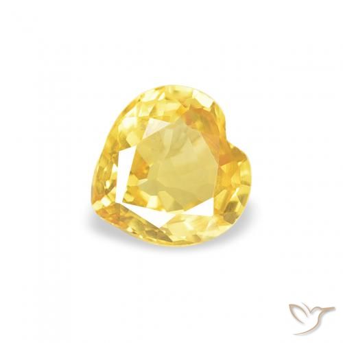 0.38ct Натуральный Тосканский желтый Сапфир, Сердце, VVS-VS