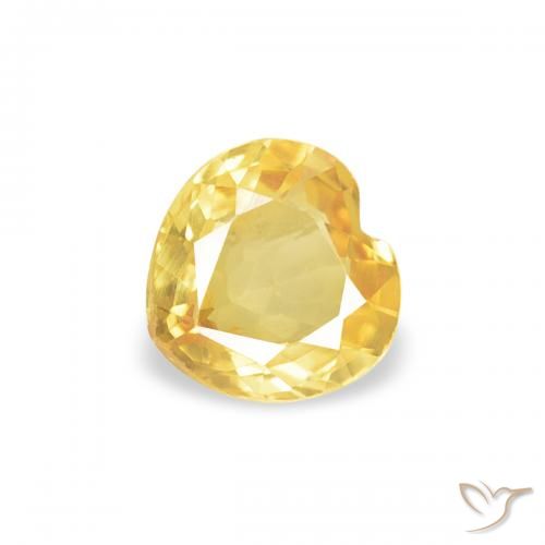 0.34ct Натуральный Средний желтый Сапфир, Сердце, VVS-VS